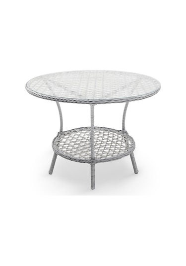 Zen Masalı Çay Seti Bahçe Ve Balkon Mobilyası Takımı 1+1+1+1+ Çap 110 Masa ,gri Gri