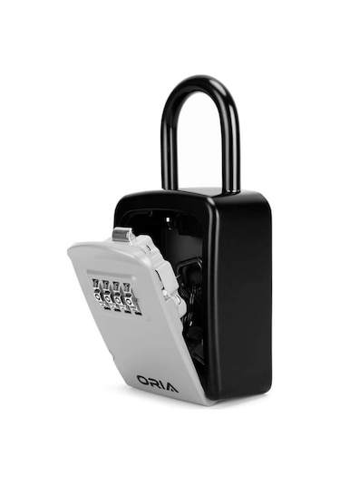 Moveevo Duvar Tipi 4 Basamaklı Parolalı Anahtar Saklama Kutusu, Yağmur Ve Pas Koruma, Metal Konstrüksiyon, 5 Anahtar Kapasitesi, Dışarı/içeri Kullanıma Uygun, Çıkarılabilir Zincirli, Gümüş Renk