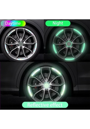 Fosforlu Seametal 20/40 Adet Yansıtıcı Çıkartmalar Araba Tekerlek Göbeği Gece Sürüş Araba Lastiği Jant Yansıtıcı Şeritleri Aydınlık Etiket 20pcs