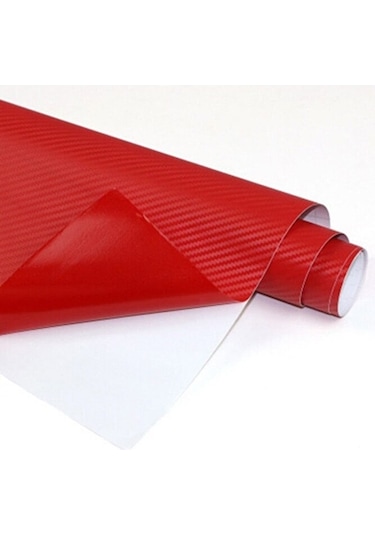 152cmx1mt Kırmızı Karbon Folyo 3d Hava Kanallı Araç Kaplama Fol
