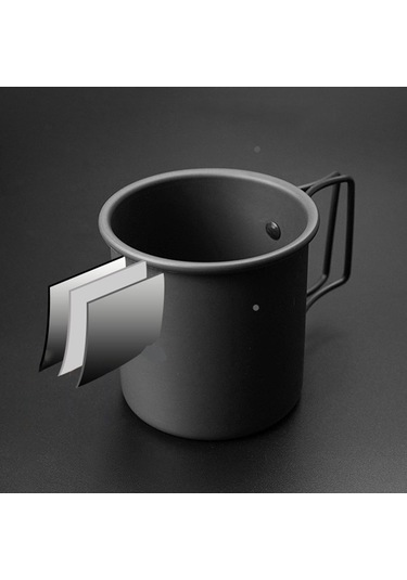 Suntek Kahve Kupa Kamp Kupa Katlanabilir Kolu 0.3l Turne Gezileri Siyah