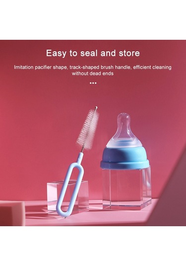 Sones 20 Adet Naylon Biberon Temizleme Fırçası Döner Çaydanlık Fırçası Buzdağı Mavisi