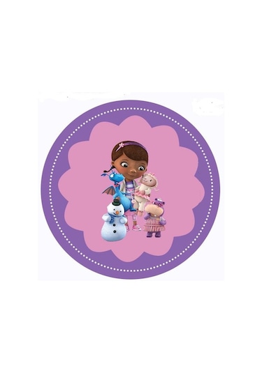 Dc Mcstuffins Yenilebilir Kağıda Resimli Pasta Dekoru Bas...