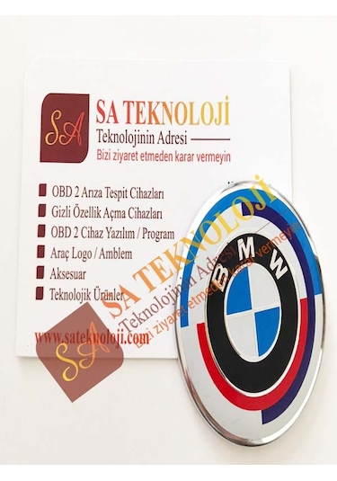 Bmw direksiyon logo 47 mm Aliminyum(NewType Mavi-Beyaz)