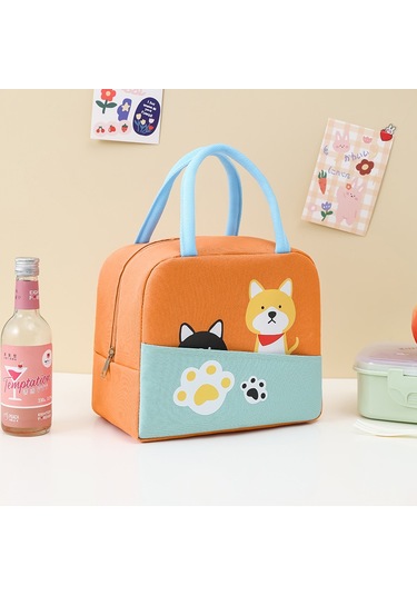 Jian Fan Karikatürlü Yemek Çantası Taşınabiler Is Koruma Kutusu Açık Mavi Açık Mavi