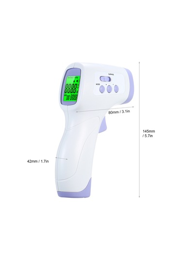 Kangvka Jxd-001 Mor Dokunmadan Isı Ölçer: Vücut Ve Nesne Sıcaklığı, 1 Saniye Hızlı Ölçüm, Lcd Geri Aydınlatma, Vücut/nesne Modu Pil Dahil Değil