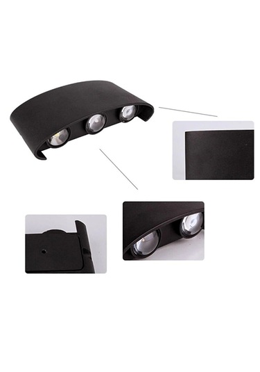 Dekoratif 10W Çift Yönlü Iç - Dış Mekan Siyah Kasa Amber Işık - 1 Adet Amber