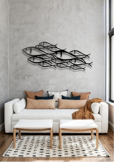 Family Fish Modern Metal Duvar Dekoru