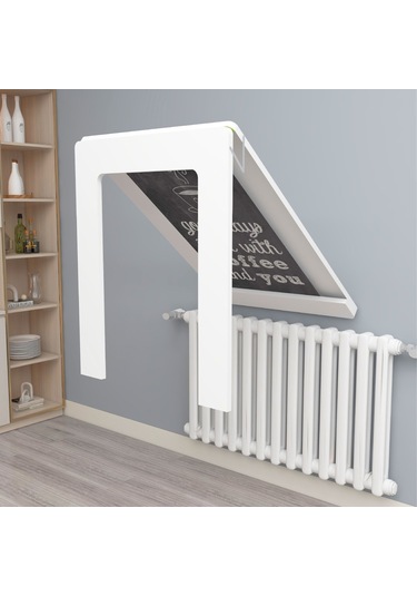 Petek Üstü Oval Köşeli Mdf Oval Köşeli Çerçeveli Masa Beyaz