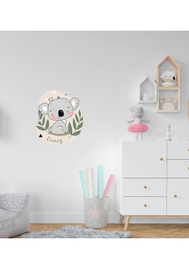 Kişiye Özel Sevimli Koala Tasarımlı Çocuk Odası Duvar Sticker-1