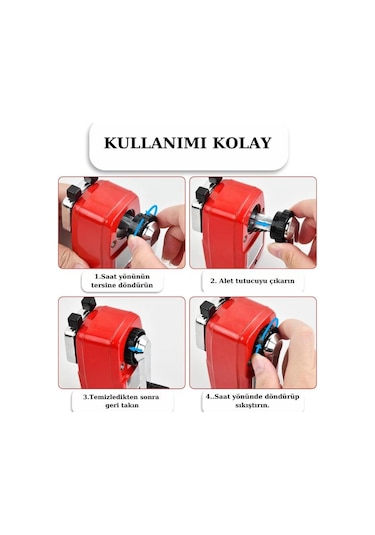 Mas 6732 Masa Tipi Büyük Kollu Kalemtraş - Kırmızı