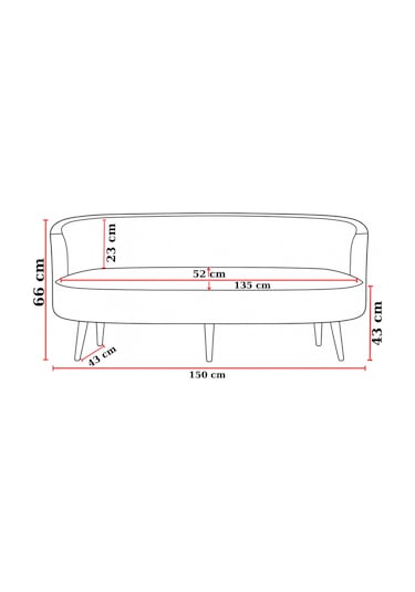 Sydney Üçlü Koltuk Kanepe Deri Kumaş - Ahşap Ayak Ev & Ofis Kullanımı - Taba Taba