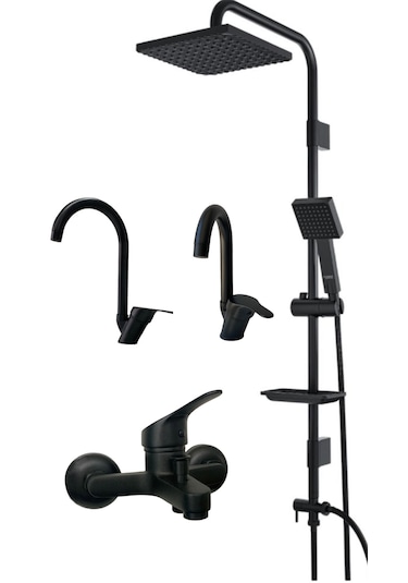 Armour Armatür Siyah Batarya Seti 4 Lü Set Siyah