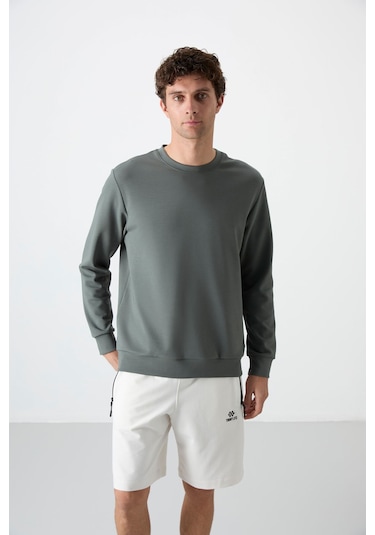 Tommy Life Çağla Basic O Yaka Rahat Form Erkek Sweatshirt - 88053 Çağla