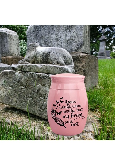 Homyl Çinko Alaşım Pet Urns Konteyner Kavanoz Yaprak-pembesi Altın