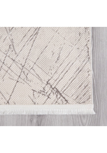 My Evilla Modern Dekoratif Star Seri Krem Gri Dokuma Halı Star4106c