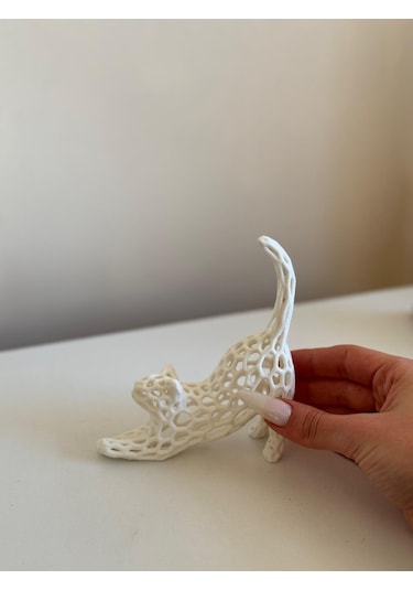 2 Adet Kedi Modeli Dekoratif Obje Plastik