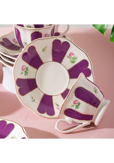 Perotti 16861 Beyoğlu 6 Kişilik Porselen Kahve Fincan Takımı 90ml