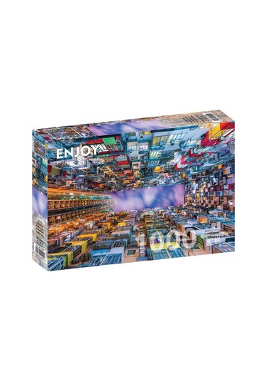 Enjoy 1000 Parça Renkli Apartman - Hong Kong Puzzle