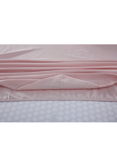 Colourful Fitted Çarşaf Çift King Size - Pudra
