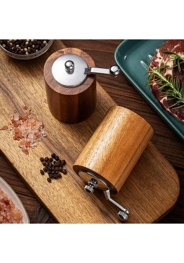 Ahşap El Değirmeni Öğütücü Ahşap Baharat Tuz Öğütücü Değirmen