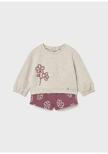 Mayoral Kız Bebek Şort Sweatshirt Takım 2262 Pembe
