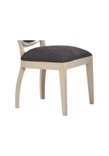 Bengimobilya Sandalye Zus023 Madalyon Model Kayın Ahşap Ayak Parlak Krem R