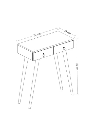 Dekorosso Arden Ahşap Ayaklı Modern Dekoratif Dresuar Beyaz 72cm Beyaz