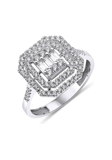 Fiyonk Kuyumculuk 14 Ayar Altın Etrafı Taş Dizili Baget Yüzük 001