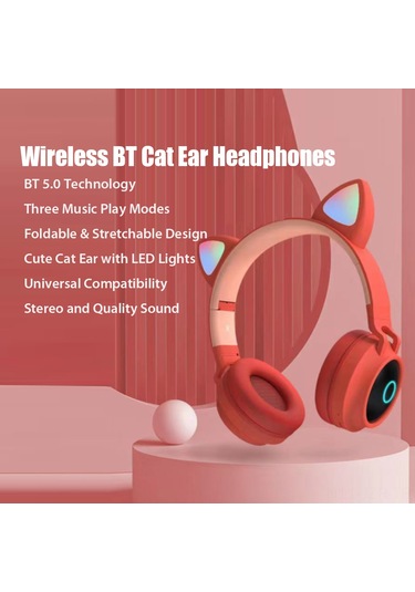 Geeroyoo Kablosuz Led Işıklı Kat Kulaklık - Mikrofonlu, Katlanabilir, Tf Kart Ve Aux Girişli, 40mm Hoparlör, 400mah Pil