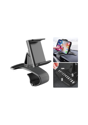 Butu Araba Dashboard Braketi Telefon Tutucu 360 Derece Döndürme İle Geçici Park Çağrı Numarası Plakası