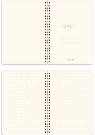 A5 Kraft Karton Kapak 70 Yaprak 110 Gram Noktalı Not Defteri Noktalı Kraft