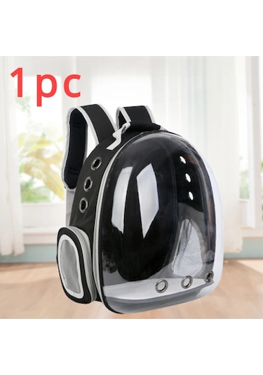Honeybeeshop 1pc Şeffaf Nefes Alabilir Kedi Sırt Çantası Taşınabilir Panoramik Pet Taşıyıcı Hava Delikli Hafif Pvc Kedi Seyahat Çantası Dış Kullanım İçin