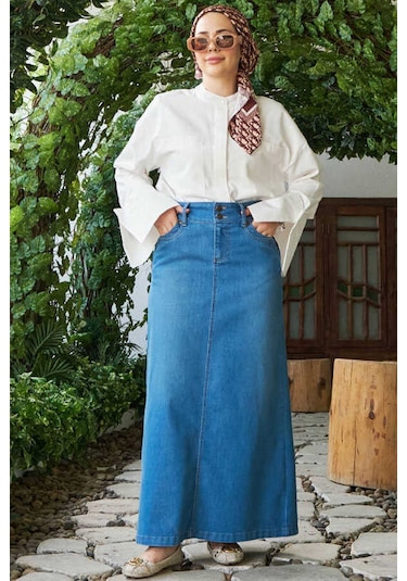 Neways 2058-denim Etek Mavi Mavi