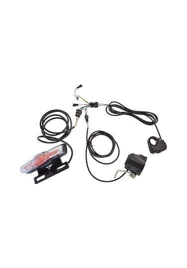 Fashionfit Ve Ve V Siyah Sinyalleri Seti Ön Kuyruk Korna Kitleri Işık Işık Işık İle Far Elektrikli Ebike Dönüş Bisiklet Bisiklet Arka Anahtarı 24-48 Sb Siyah Siyah