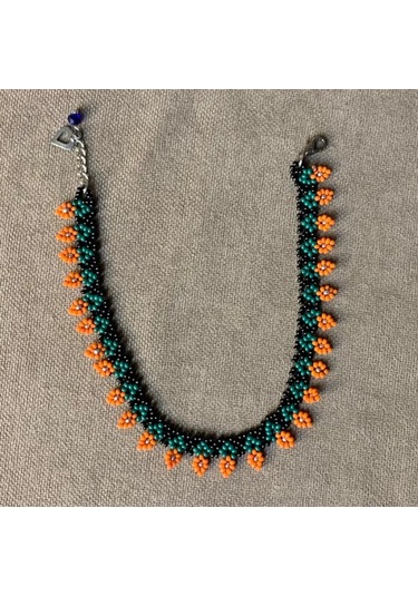 Uretti - Hülya 7360 - El Yapımı Renkli Kum Boncuk Halhal Çok Renkli