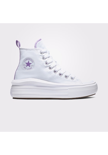 Converse Chuck Taylor All Star Move Platform Çocuk Mor Detaylı Beyaz Sneaker - A03667c Beyaz