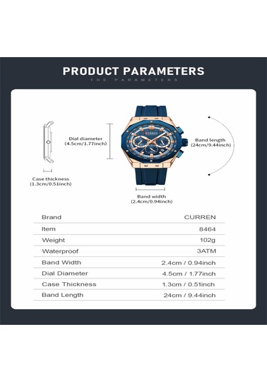 Curren 8462 Erkek Gri Analog Kuvars Silikon Spor Aydınlatmalı Saat Su Geçirmez Tarih Kol Saati Siyah Diğer