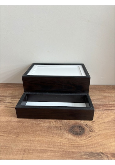 Mimoza Baharatlık Bölmeli Ahşap Masaüstü Peçetelik 6 Adet Restaurant Dispenser Venge Baharatlıklar Hariç