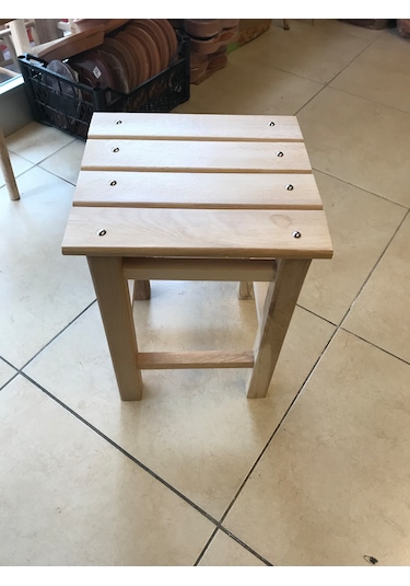 Ahşap Tabure Gürgen Ağacı 40 Cm