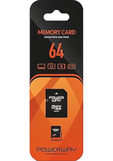 Powerway PWR-64 64 GB Micro SD Class 10 Hafıza Kartı