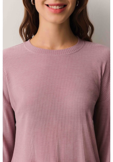 Suwen Soft Touch Pijama Takımı Sh26206660a1296 Gül Rengi