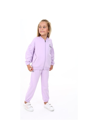 Toontoy Kız Çocuk You Are Best Yazılı Baskılı Eşofman Takım Lila