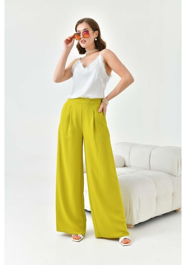 Ftz Women Kadın Lastikli Pantolon Asit 30756-Asit Yeşil