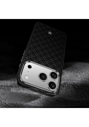 Apple Uyumlu iPhone 17 Pro Max Kılıf M-safe Özellikli Benks Armorpro Armorgrid Serisi Kevlar Kapak Siyah Siyah