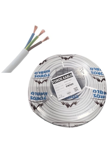 Toros Kablo Ttr 3 X 2.5mm² Cca Kablo H05 W-f 100 Metre Beyaz