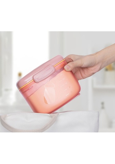 Geeroyoo Pembe Çift Katlı Muhafaza Kutu - Süt Tozu İçin, Nem Engelleme Ve Taze Tutma Özelliği, Taşınması Kolay, Farklı Miktarlarda Saklama