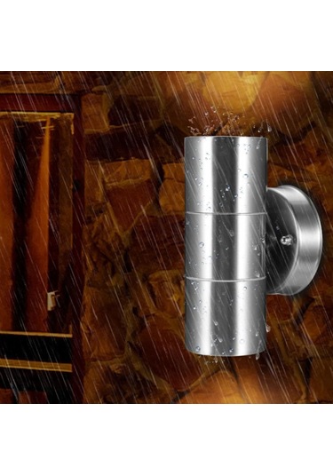 Maxled Gu10 Duylu Saten Çift Yönlü Silindir Bahçe Aplik Mx-2072 Diğer
