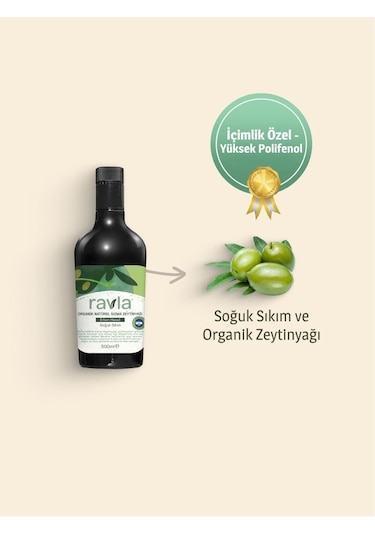 Ravla Organik Erken Hasat Zeytinyağı İçimlik 500ml