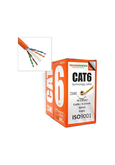 Teknogreen Tk-Cat06 305M Cat6 0.57Mm Cca Kablo